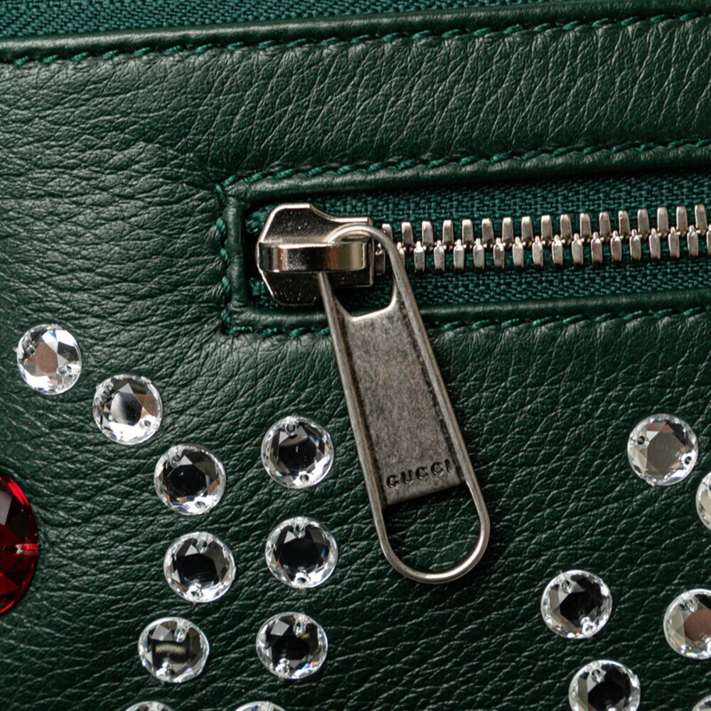 Gucci Jeweled Stone Body Bag Waist Moss Green Multicolored Leather - Picture 6 of 7